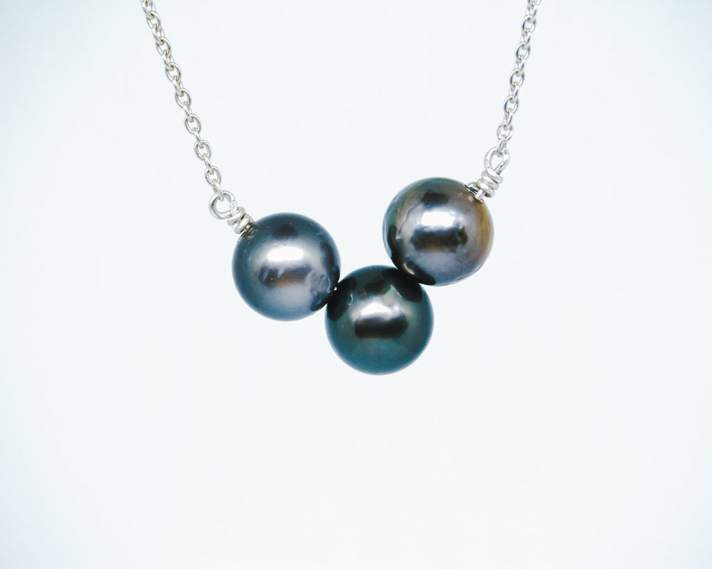 Collier V 3 perles - Argent 925 - TEMIRI