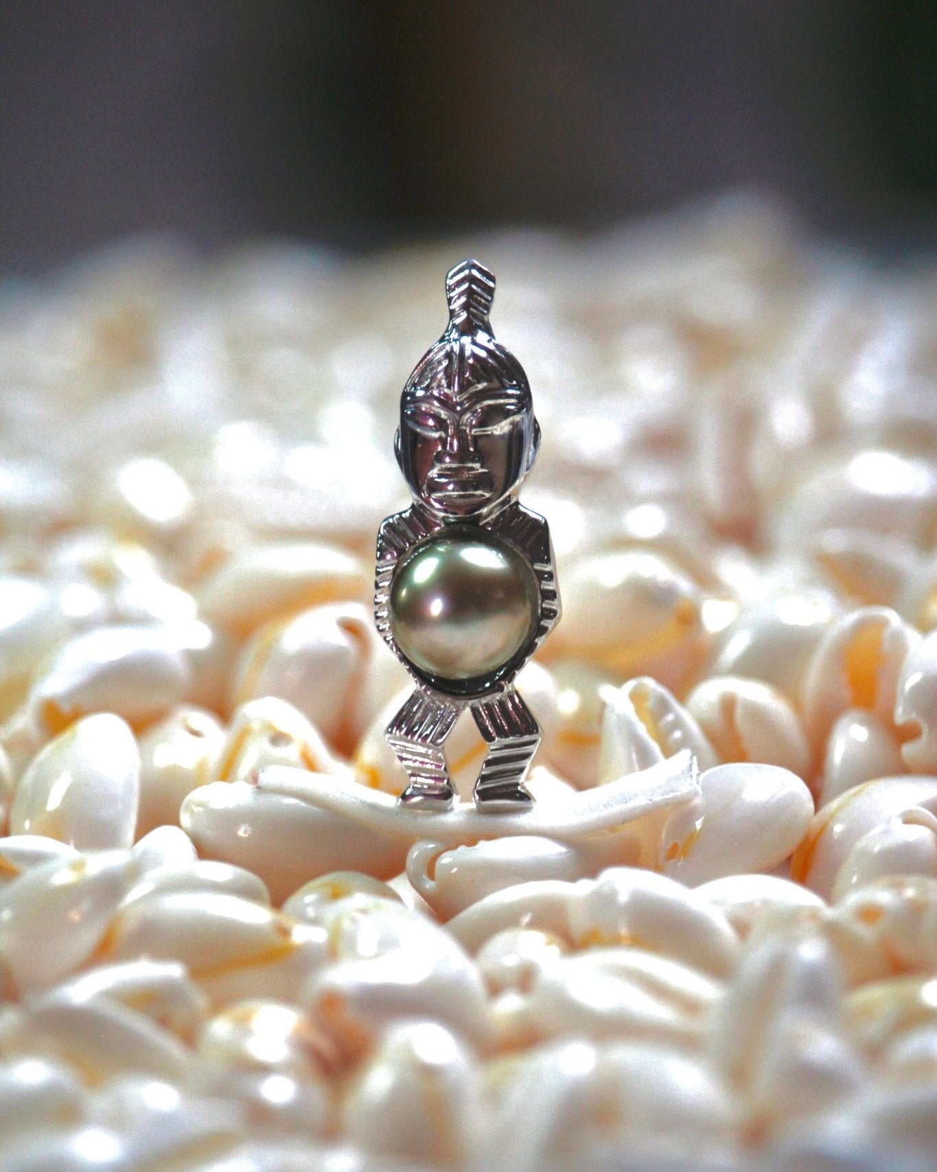 " Mae " - Pendentif Tiki Argent. 925 - TEMIRI