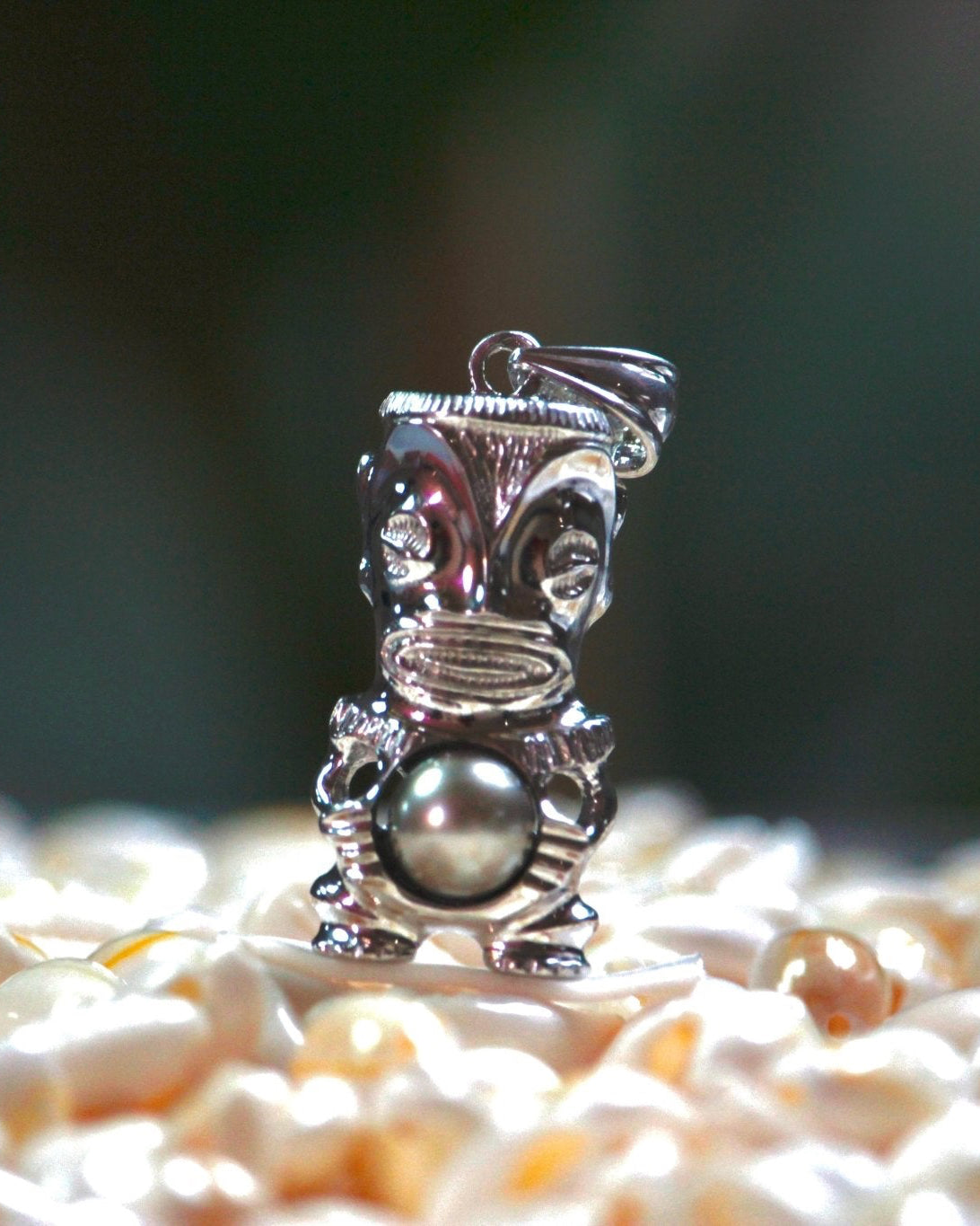 " Teata " - Pendentif Tiki Argent. 925 - TEMIRI