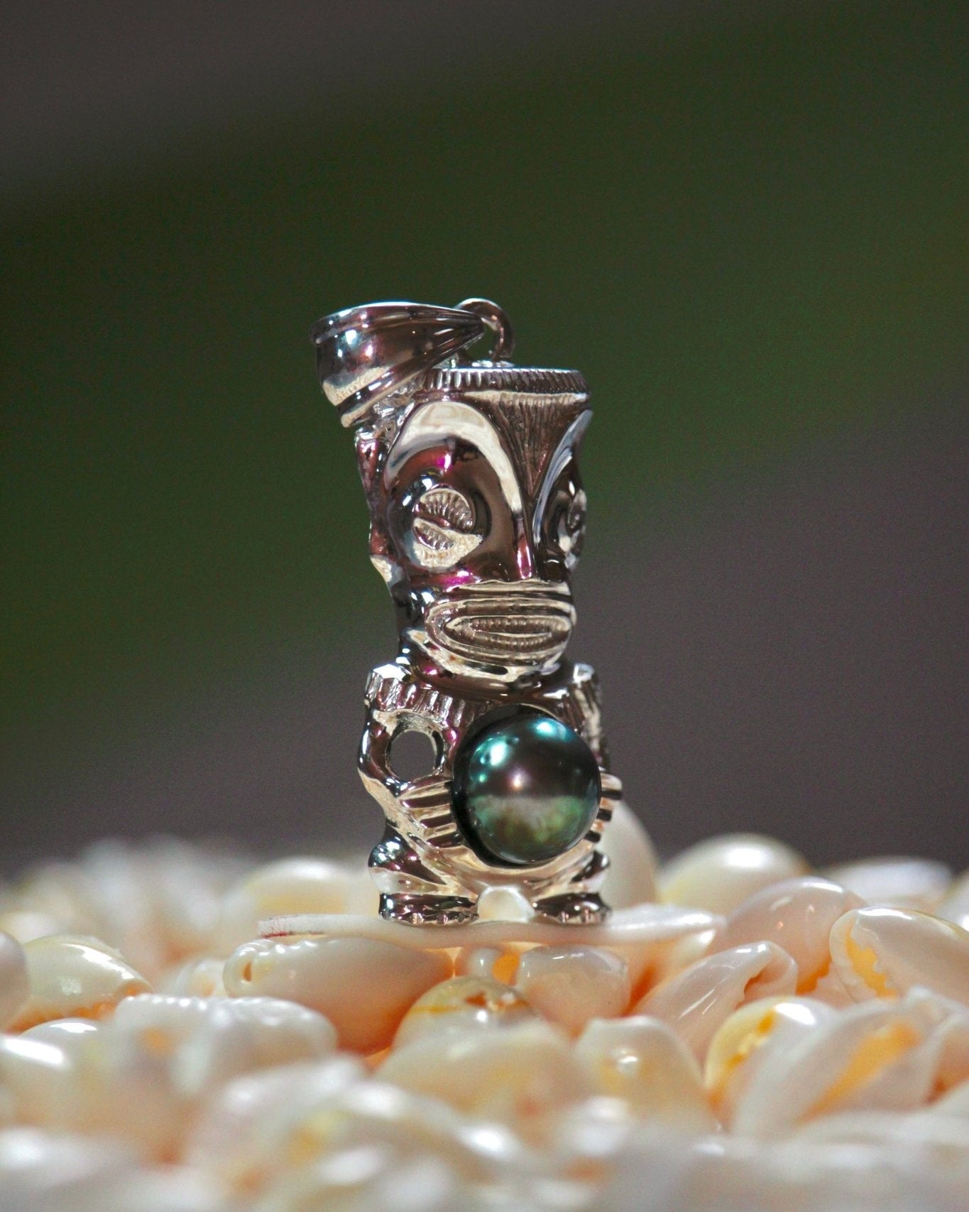" Teata " - Pendentif Tiki Argent. 925 - TEMIRI