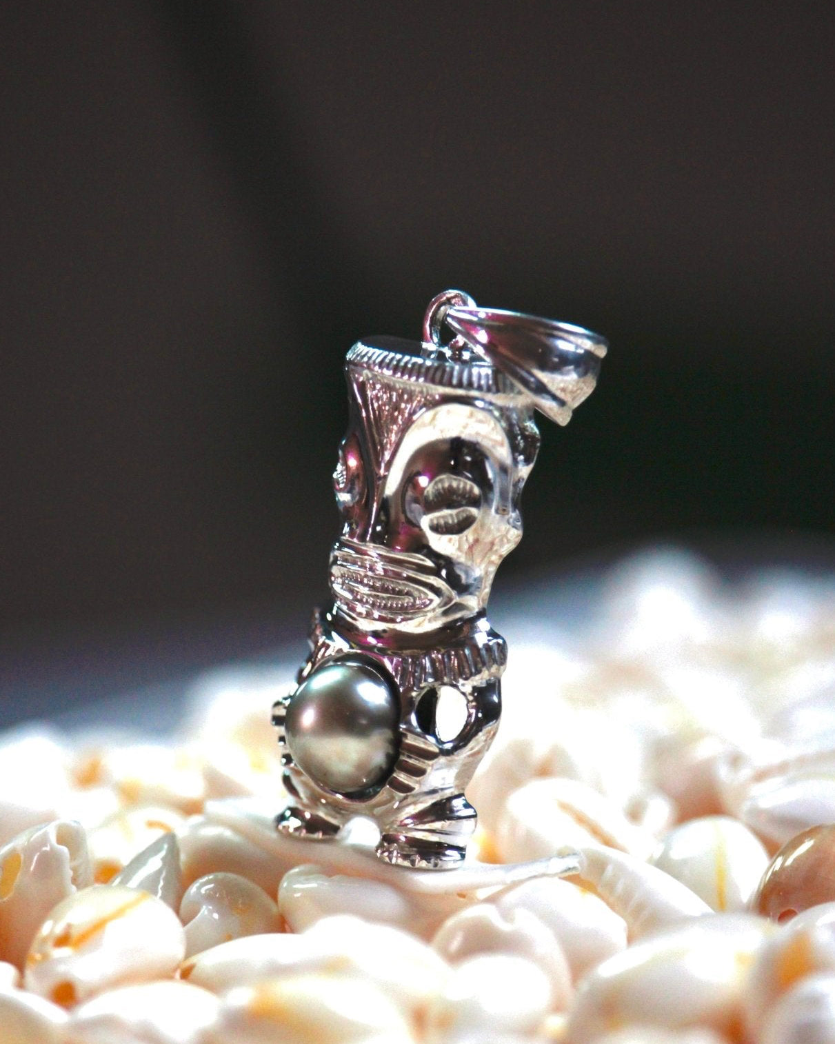 " Teata " - Pendentif Tiki Argent. 925 - TEMIRI