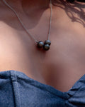 " V 3 perles " - Collier Argent. 925 - TEMIRI