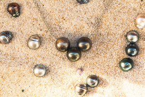 " V 3 perles " - Collier Argent. 925 - TEMIRI